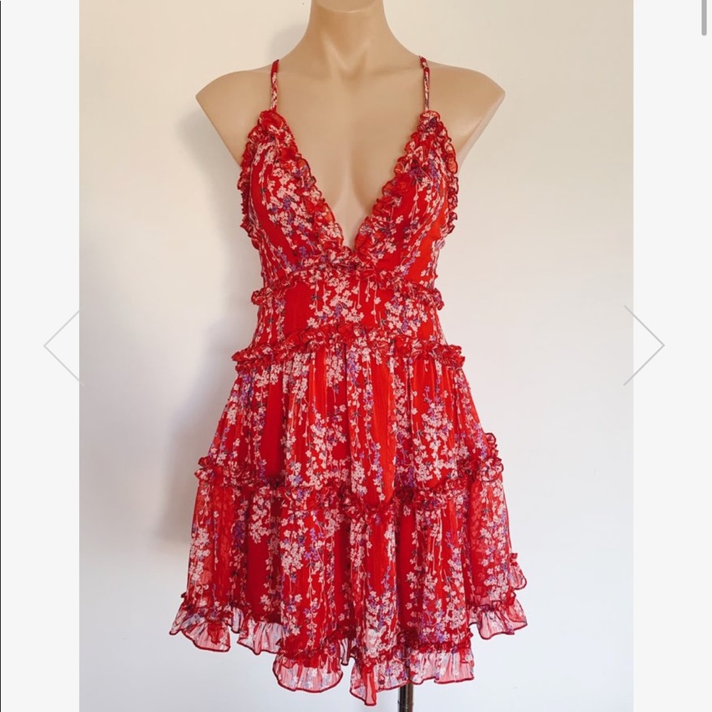 Hello Molly Red Floral Mini Dress